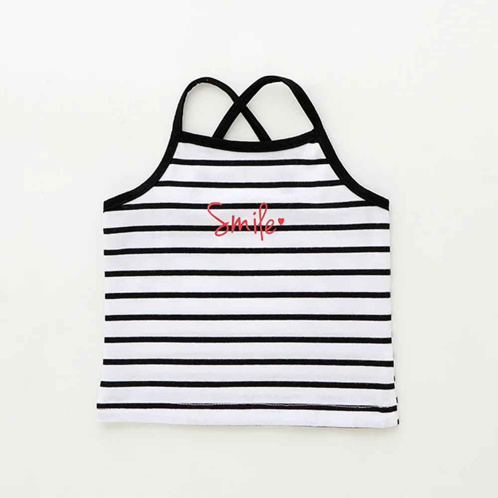 Newborn Girls Pure Color Vest Summer Home Clothes Simple Sleeveless Tops Inside For Baby Printed Short Pants Fashion Cute 2pcs