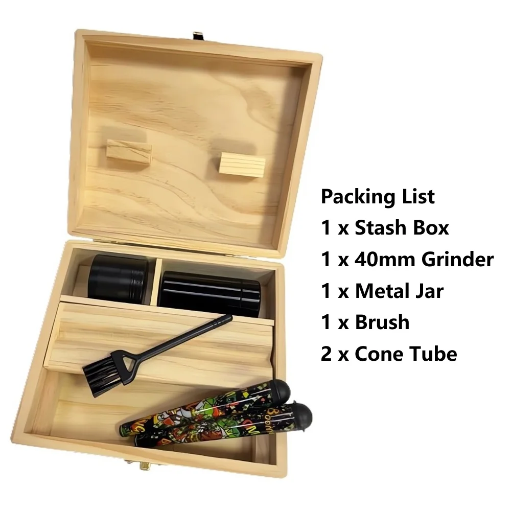 Aufbewahrungsbox Mit Raucherzubehör – Mühle, Rolltablett, 2 Gläser, Zahlenschloss