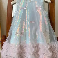Jupe d'été pour filles, vêtements pour enfants, Style coréen, avec nœud scintillant, princesse, décontractée, Simple, quotidien, nouvelle collection 2025 5
