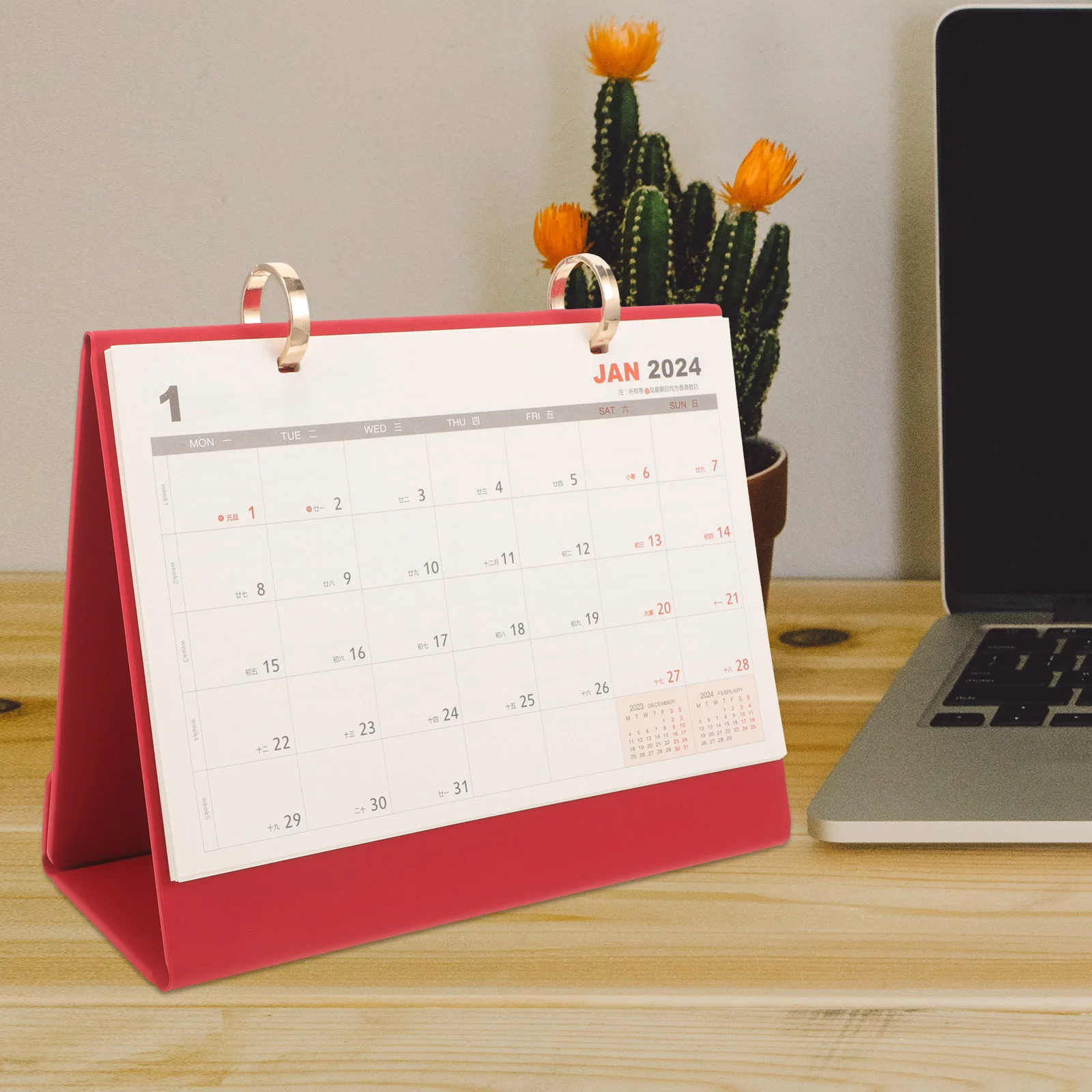 Flipped Desk Calendar Ring Binding Calendar Office Calendar Freestanding Calendar Desk Calendar