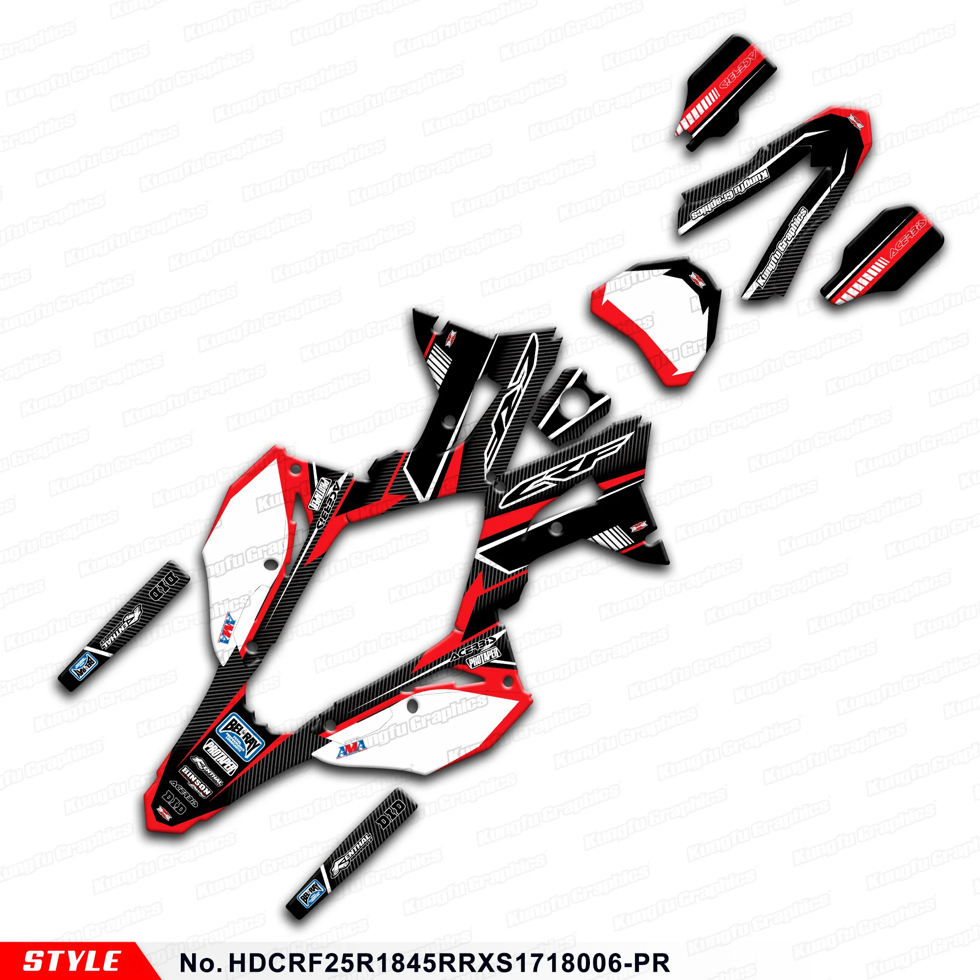 

Мотоциклетная Виниловая наклейка для Honda CRF250R CRF450R 2017 2018 2019 2020, HDCRF25R1845RRXS1718006-PR