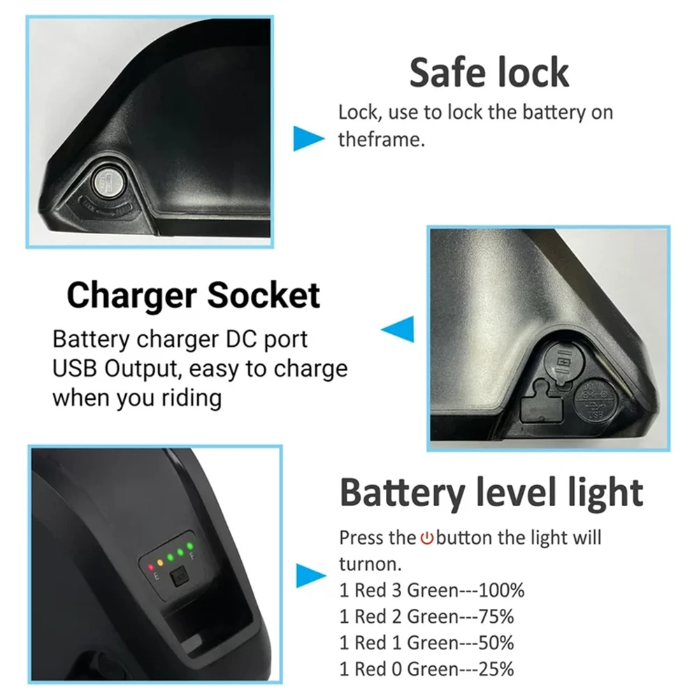 36V 48V 52V Hailong Ebike Battery with Charger Full Capacity 10Ah 15Ah 20Ah Powerful 18650 Lithium Battery Pack Free Shipping 3