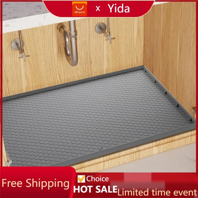 Under Sink Mat For Kitchen Silicone Under Sink Liner Kitchen Bathroom  Cabinet Mat And Protector For Leaks Spills Tray - AliExpress