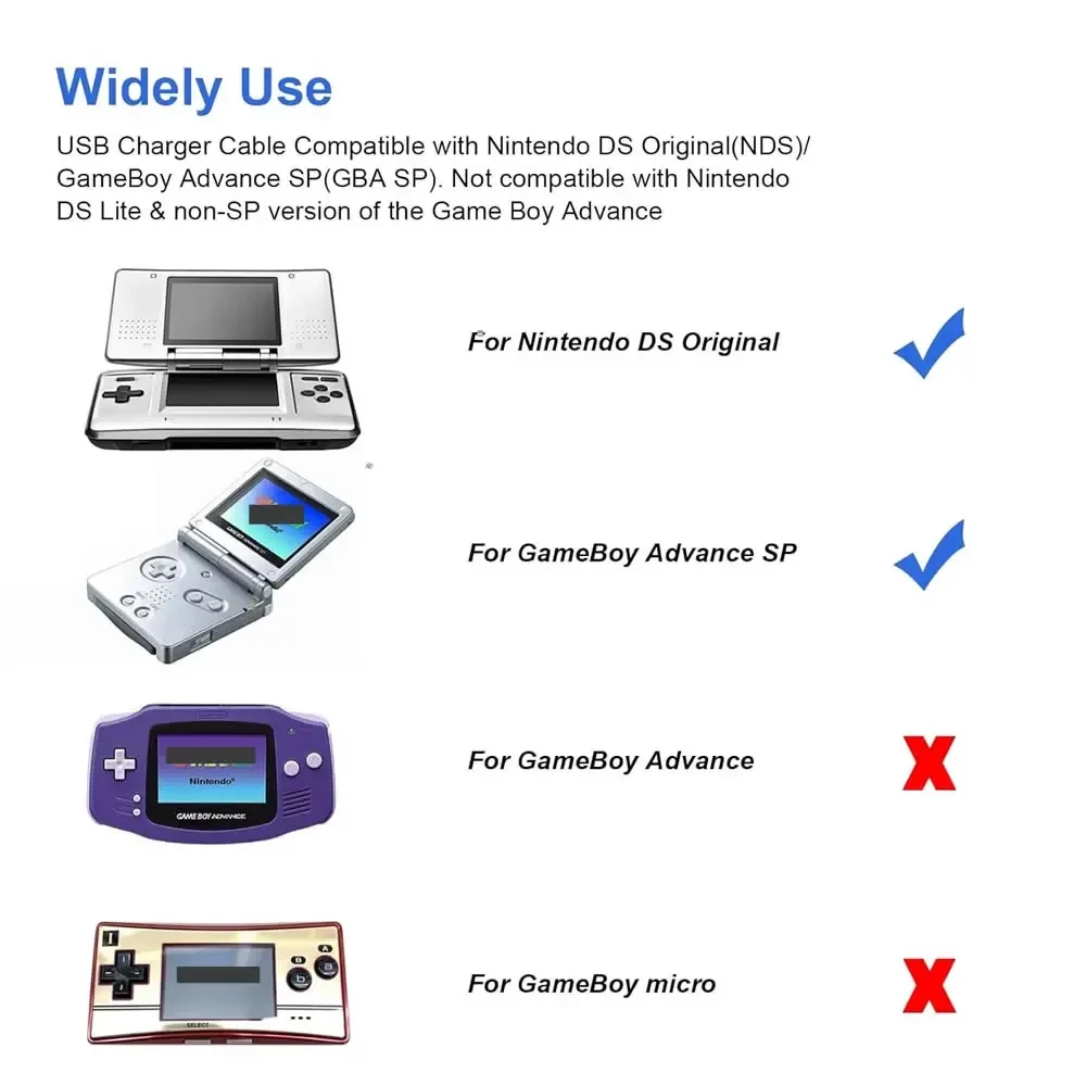 Per GBA SP GameBoy/DS Accessori per cavi per console di gioco Cavo di ricarica per console di gioco con cavo di ricarica USB nero Advance Line - Image 3