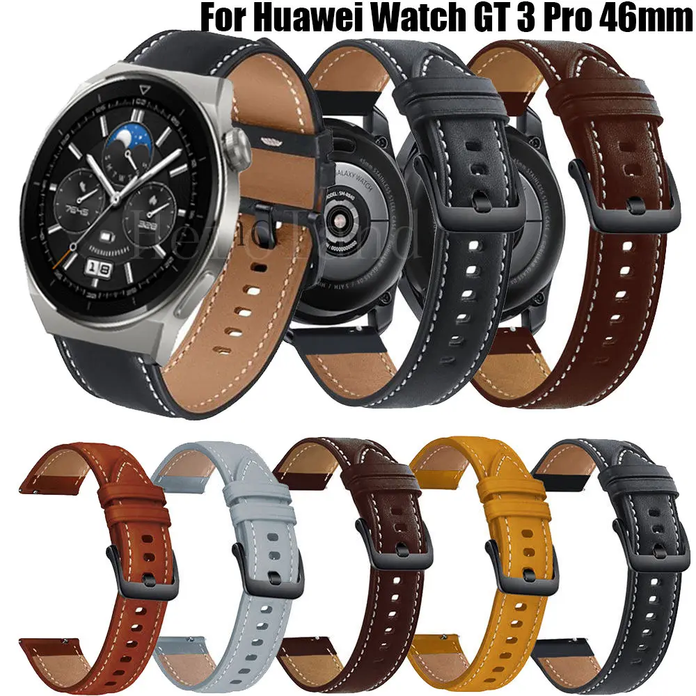 

Leather Watchband Strap For Huawei Watch GT 3 Pro 46mm GT4 3 2 46MM Smart Wristband Bracelet For Xiaomi Mi Watch S1 Active Strap