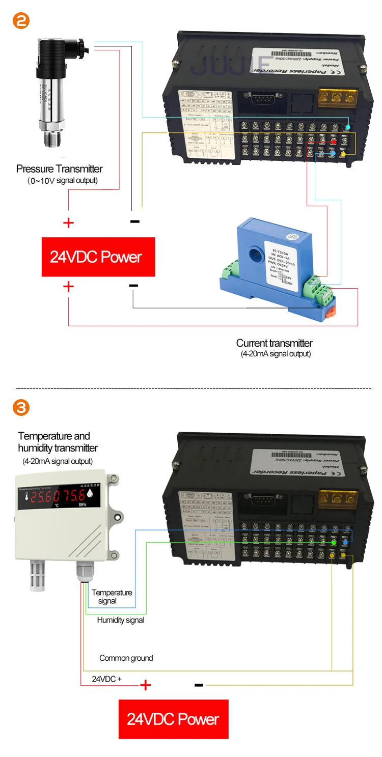 GT21R Datalogger 4 Channels PT100 K J Temperature Pressure Humidity Voltage Curr