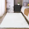 Fluffy carpet for bedroom Grey Area Rug Soft Faux Rabbit Fur living room carpet children's play mat bay window pad home decor 2