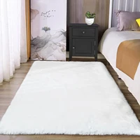 Fluffy carpet for bedroom Grey Area Rug Soft Faux Rabbit Fur living room carpet children's play mat bay window pad home decor 2