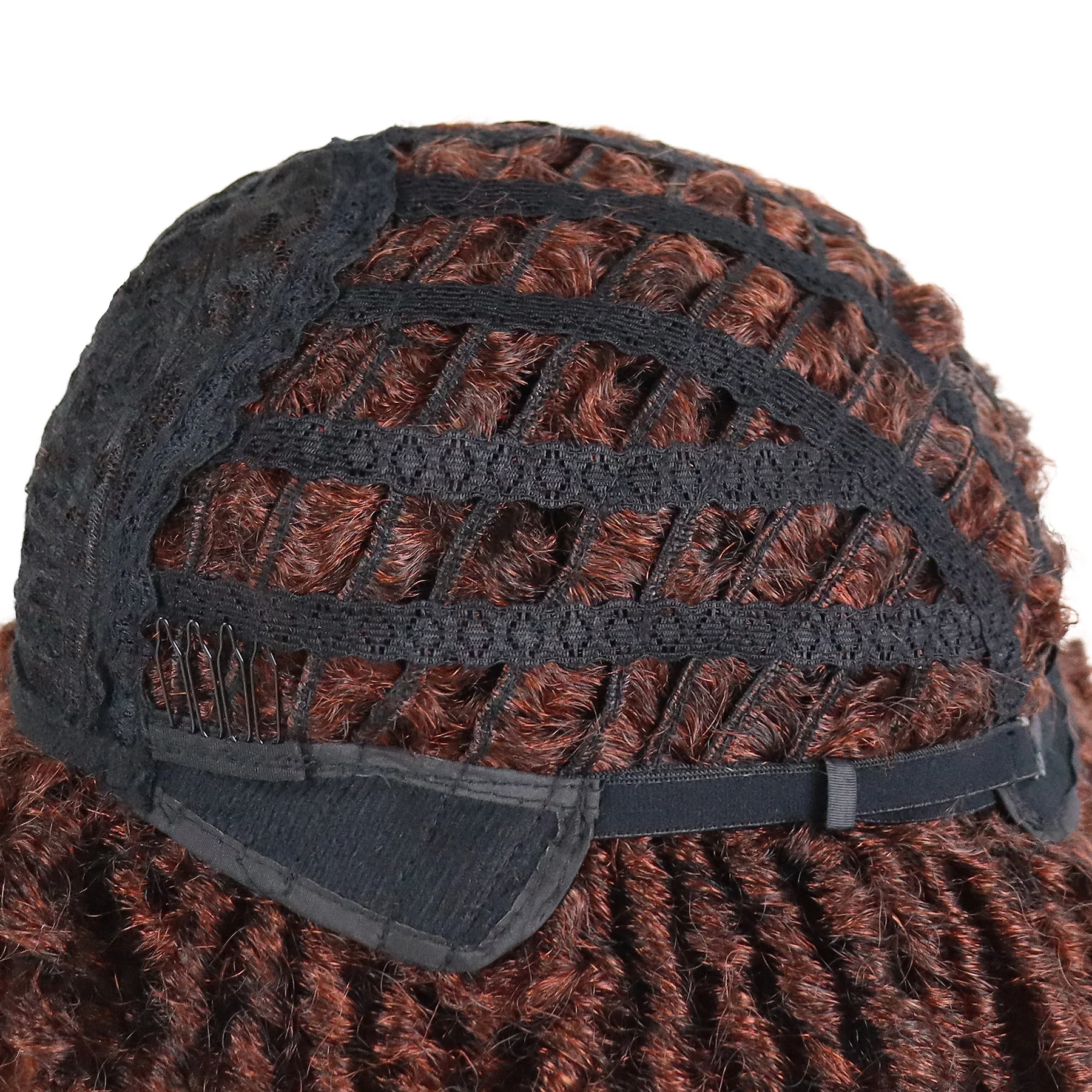 GNIMEGIL Synthetic Curly Braided Wigs for Women Locs Crochet Twist Hair Short Afro Wig Ladies Dreadlock Wig Ombre Auburn Daily