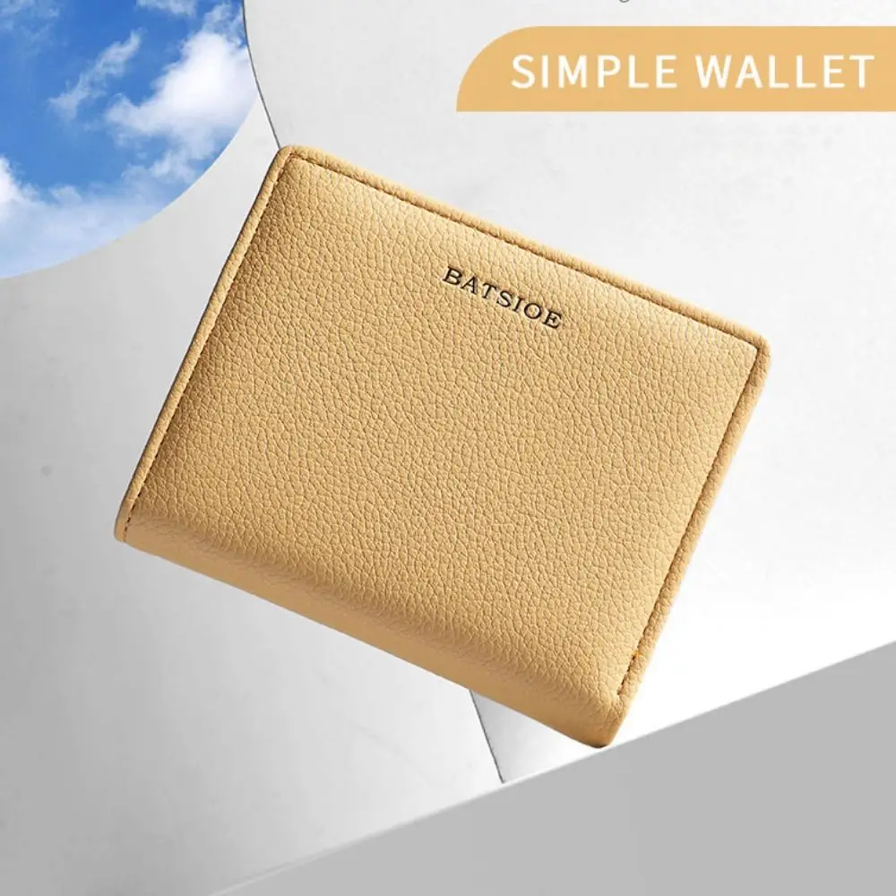 PU Leather Short Wallet For Women's Fashion Solid Color Large Capacity Lady Handbag Foldable Thin Card Holder Coin Purses 3