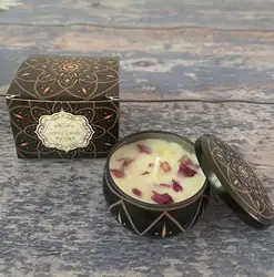 Soybean Wax Dried Flower Scented Candle - Perfect Gift for Weddings and Birthdays (White musk)