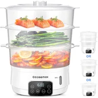 Electric Food Steamer, 13.7QT Digital Vegetable Steamer 800W with 3 Tiers BPA Free, Auto Shut-off, Boil Dry Protection 1