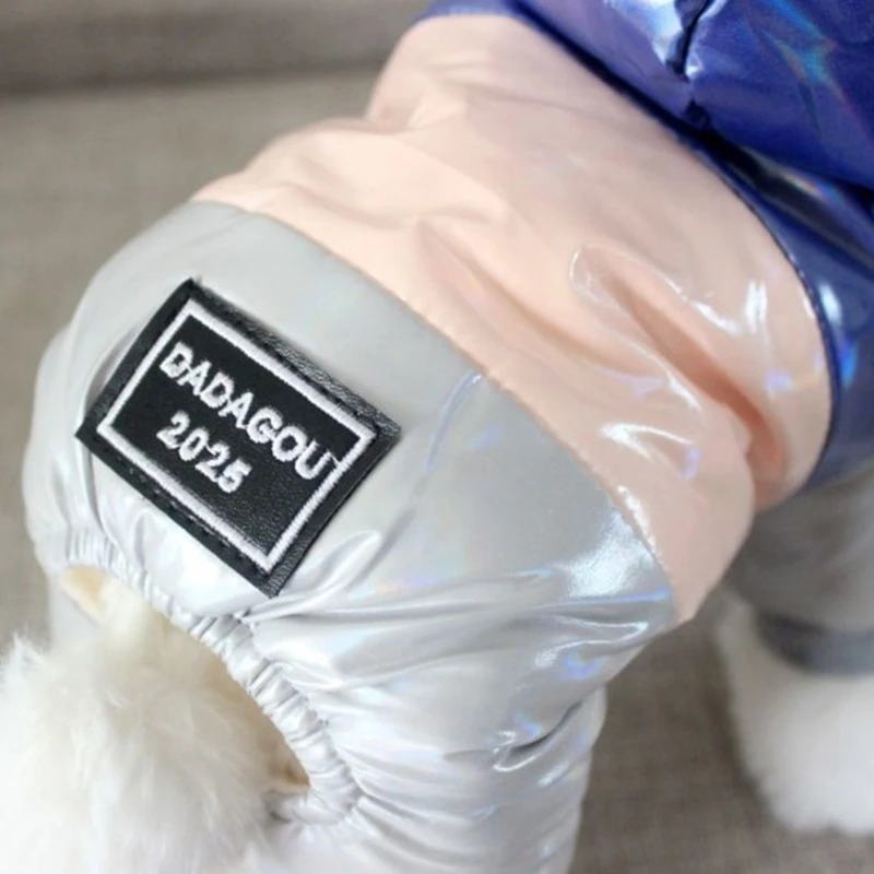 Waterproof Dog Coat With Hood Dog Jumpsuit Winter Coat Down Puffer