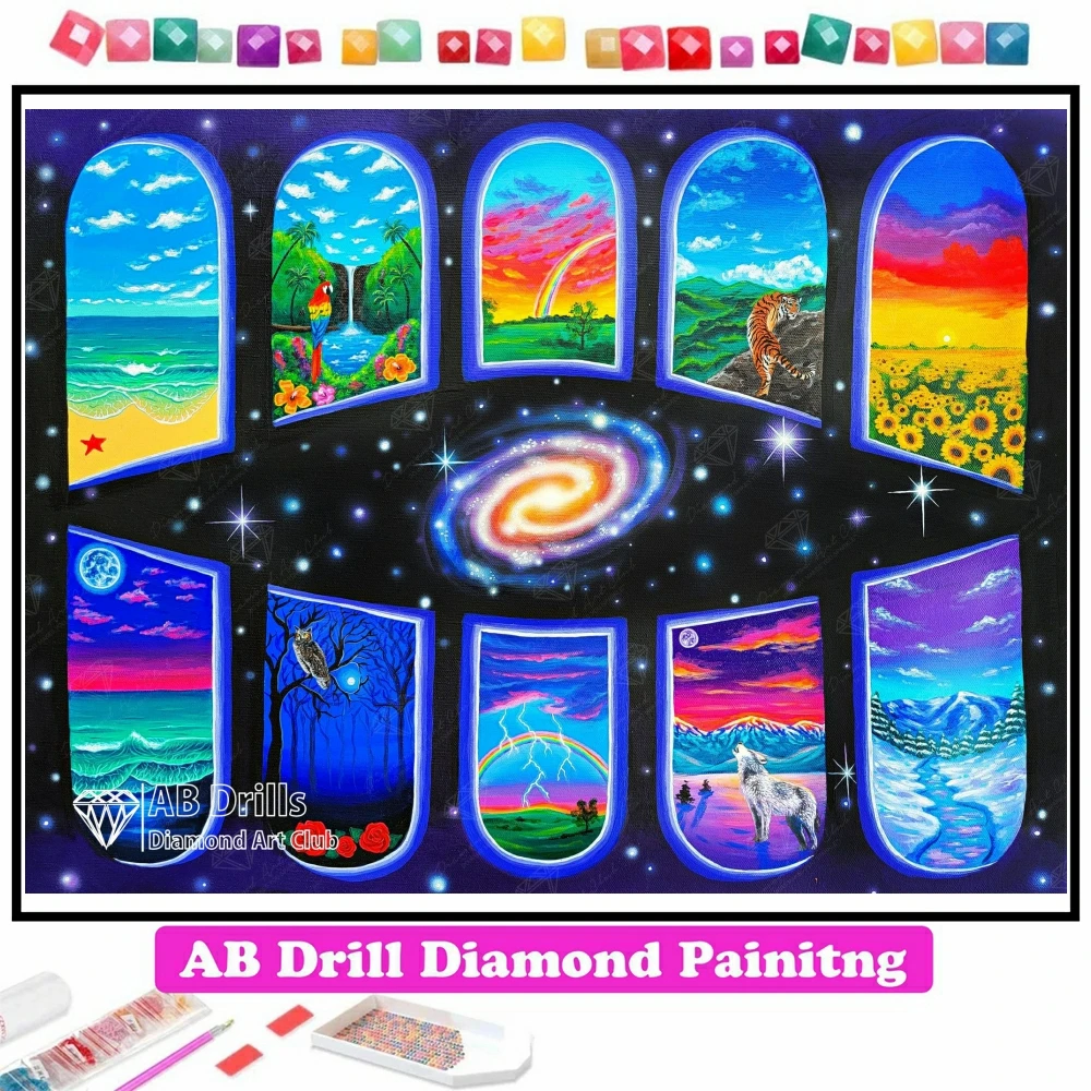 5D DIY Large Diamond Painting, Cross Stitch, Wall Art, Landscape, Full  Round Drill, Embroidery for Home Decor, Cartoon An - AliExpress