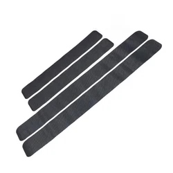 Carbon Fiber - Effect Leather Door Sill Protector Set - Scratch - Resistant Decorative Stickers (4PCS)