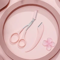 Women's Eyebrow Comb Scissors Professional Eyebrow Trimmer Eyebrow Scissors Eyebrow Razor, Spatula Accessories Eyelash Scissors 1