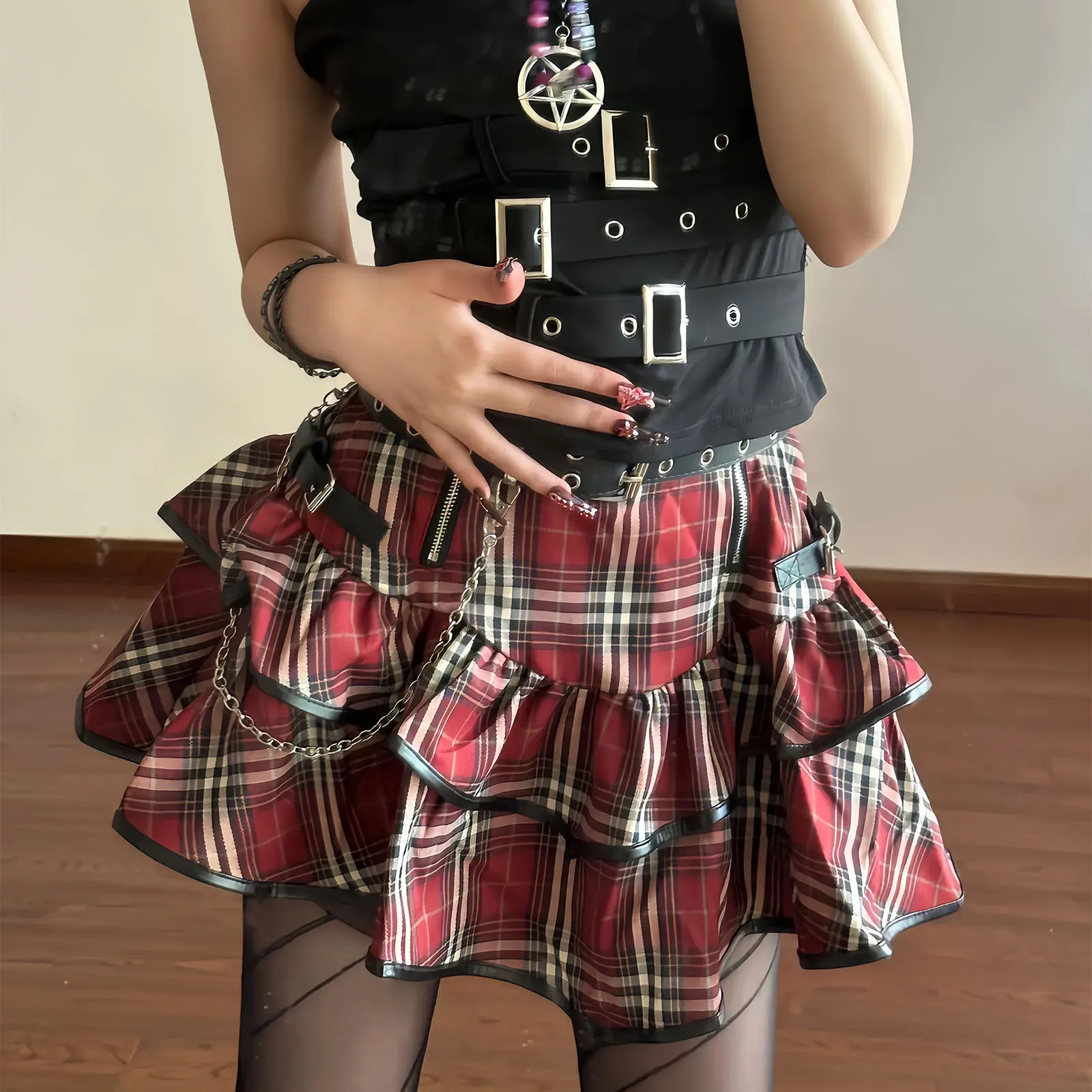 Korean Japanese Sweet Hot Clothes Gothic Punk Skirts Y2k