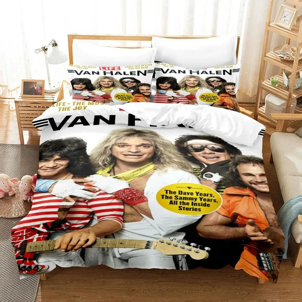 3D Print Eddie Van Halen Bedding Set Duvet Cover Bed Set Quilt Cover Pillowcase Comforter king Queen Size Boys Adult 5