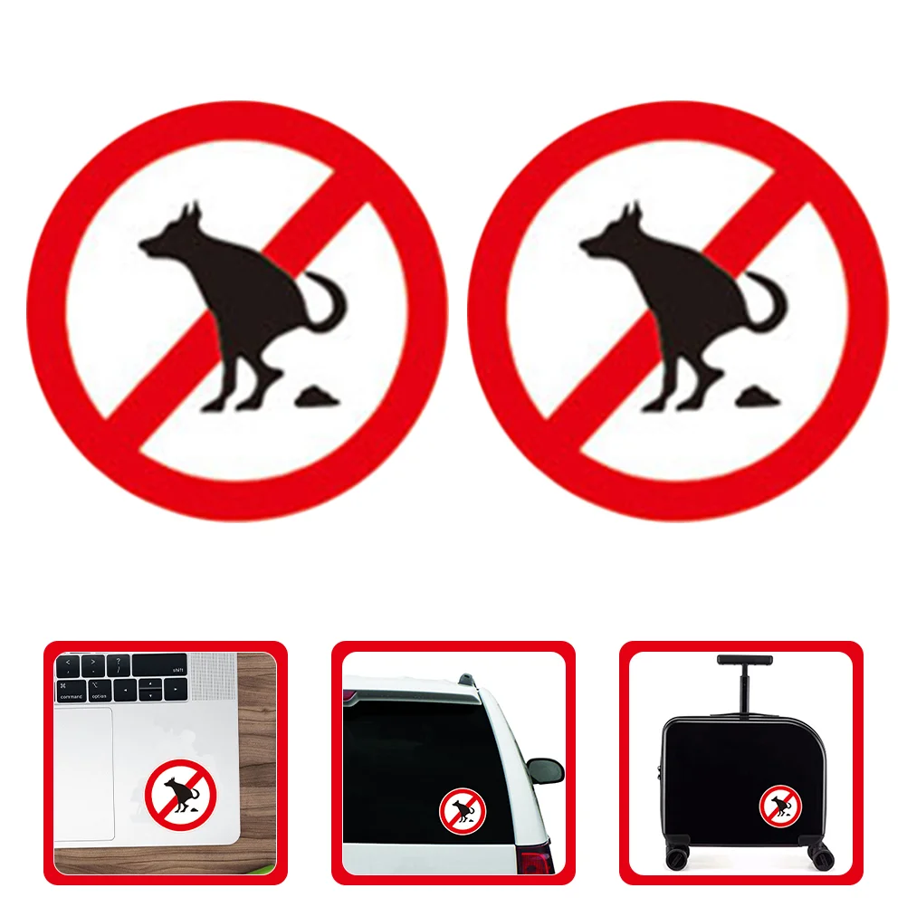 8 Pcs Sign Dog Pooping Stickers Signs Warning Yard Prohibition