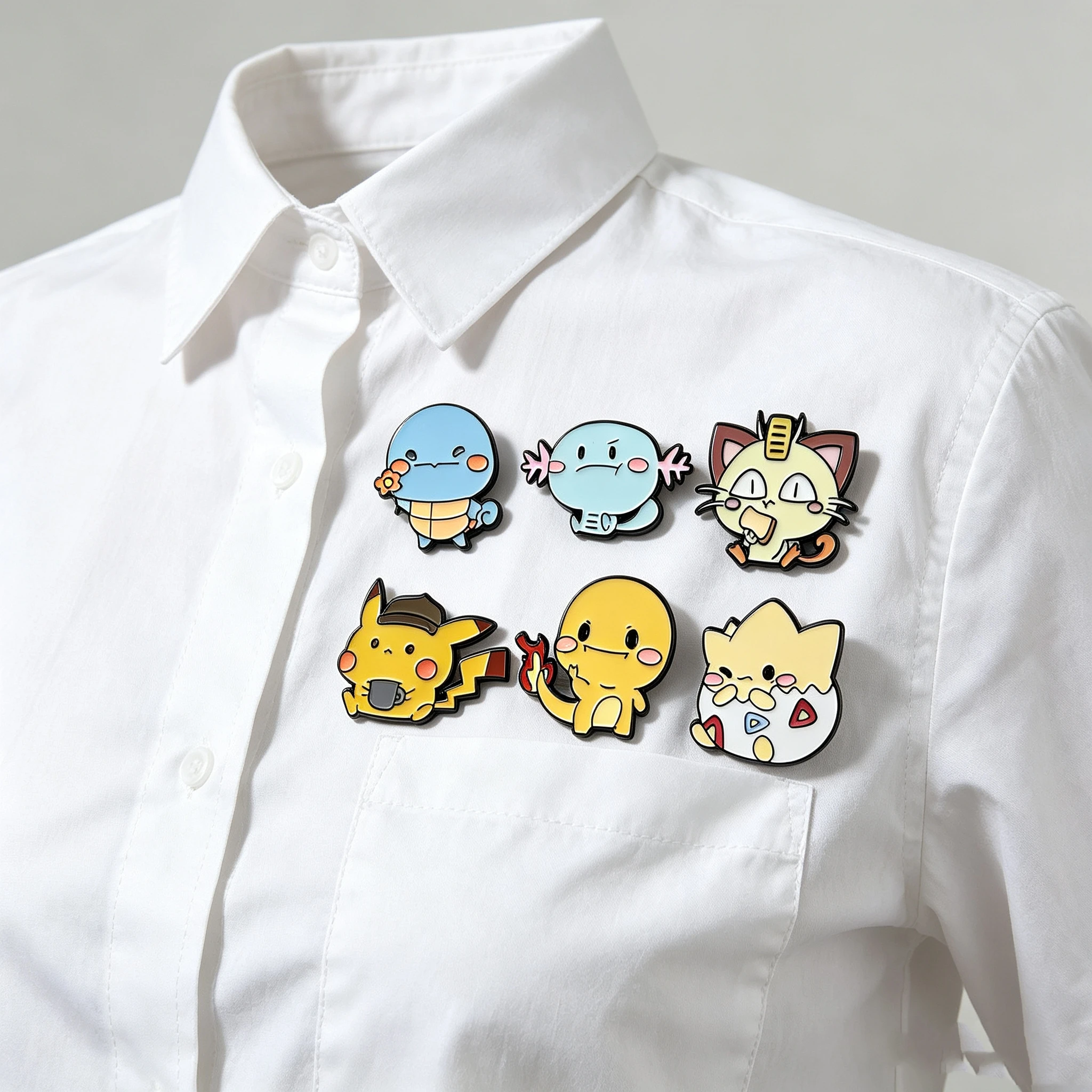Set of 6 Adorable Cartoon Enamel Metal Pins for Jackets, Backpacks, and Clothing Accessories