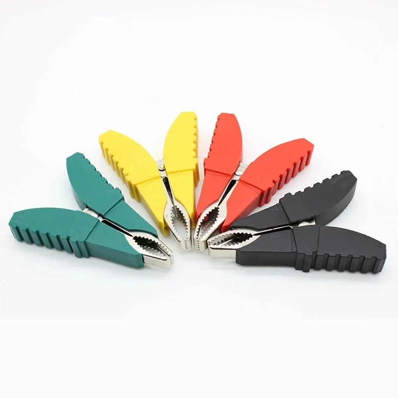 50A Stainless Steel Electronic Alligator Claw Car Battery Clamps Crocodile Tongs Wire Connectors Color Test Crocodile Clips alligator clips alligator clip adapter