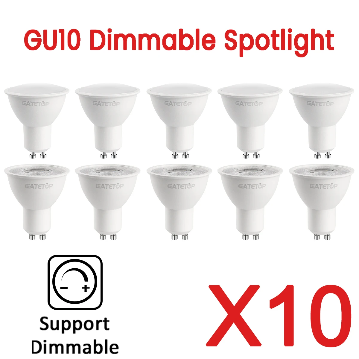 10pcs LED GU10 Spot Light AC220V ประหยัดพลังงาน Dimming หลอดไฟ 3W 5W 7W 9W สามารถเปลี่ยนหลอดฮาโลเจน 30W 50W 1
