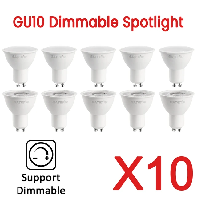 10pcs LED GU10 Spot Light AC220V ประหยัดพลังงาน Dimming หลอดไฟ 3W 5W 7W 9W สามารถเปลี่ยนหลอดฮาโลเจน 30W 50W 1