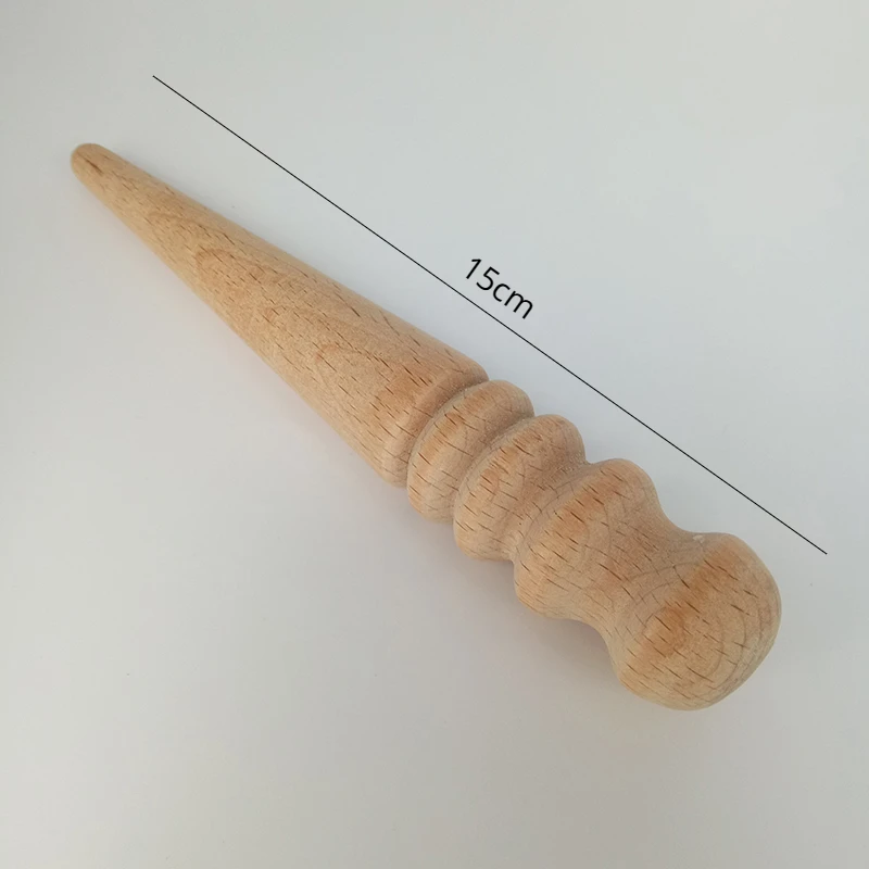Useful Wooden Leathercraft Round Wood Edge Slicker Craft Leather Edge Slicking Burnishing Supplies Professional Perfect