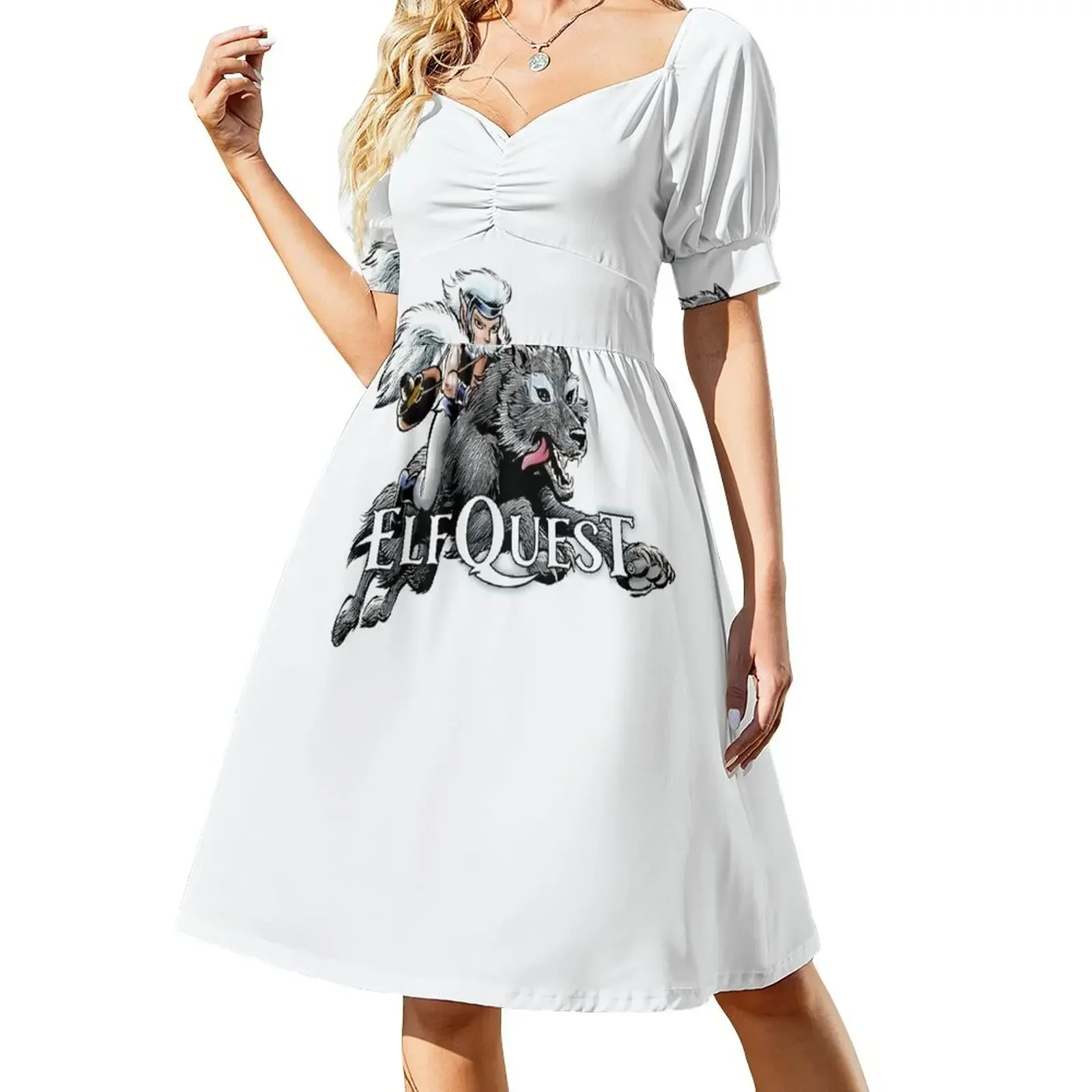 thumbnail image 1 of ElfQuest: Skywise y Starjumper Vestido de manga corta para mujer, vestidos formales para ocasiones especiales, vestidos de fiesta, 1 of 8