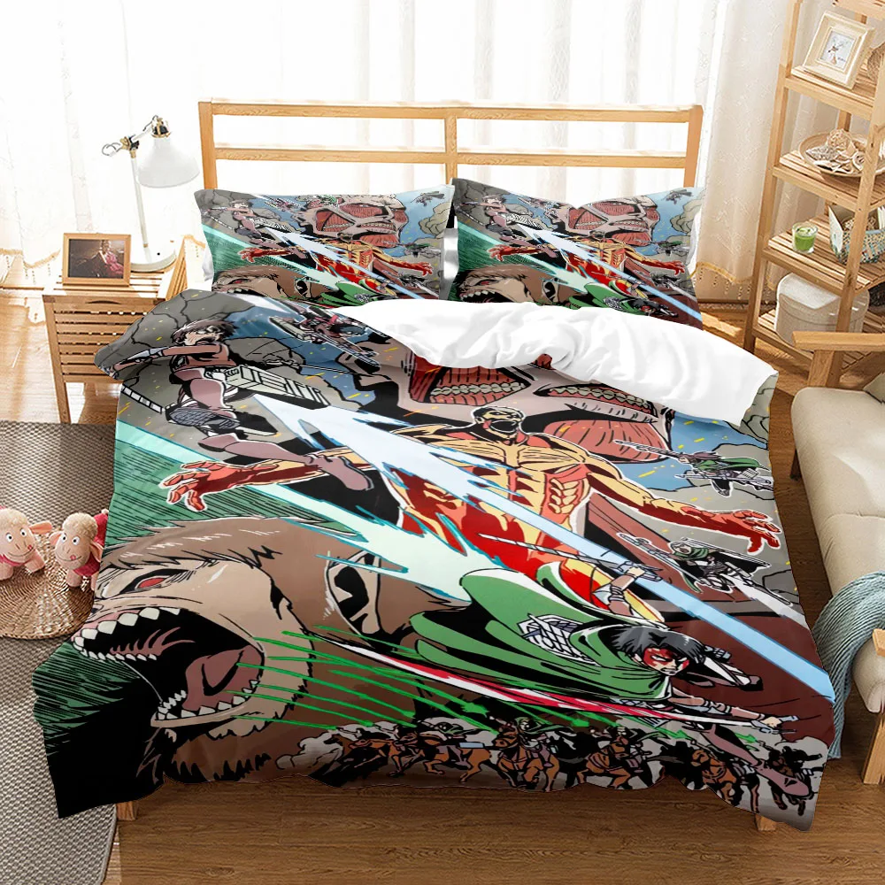 2023 New Titan Attack  Duvet Cover Set King Queen Double Full Twin Single Size Bed Linen Set 3