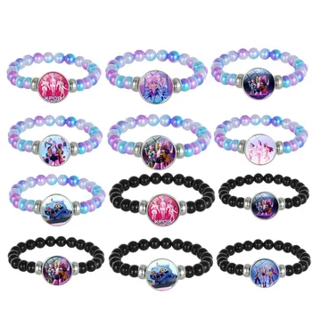 2025 K-Pop Demon Hunters Handmade Glass Bead Bracelet Huntr-x Rumi Zoey Mira Bangles Unisex Jewelry Accessories Fans Gift