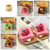 Anti-stress Slow Rising Squeeze Toy Tpr Soft Slow Rebound Toy Cake Shape Simulation Toast Stress Relief Toy Birthday Gift 3