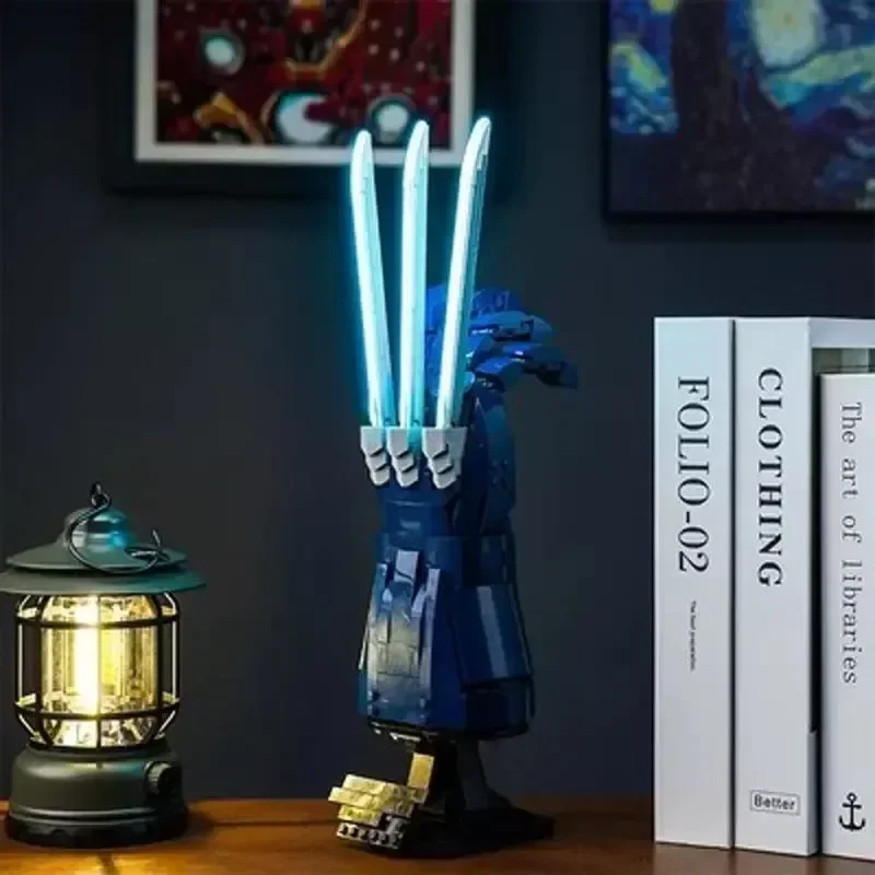 Guantelete del infinito de Thanos de Marvel Iron Man, guantes de construcción, modelo de rompecabezas de plástico de Iron Man para hacer uno mismo, regalo