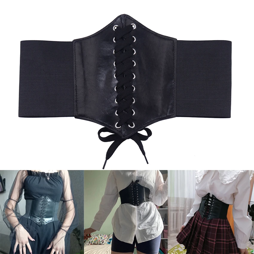 1pc Gothic Slimming Sheath Flat Belly Corset Elastic High Waist Faux