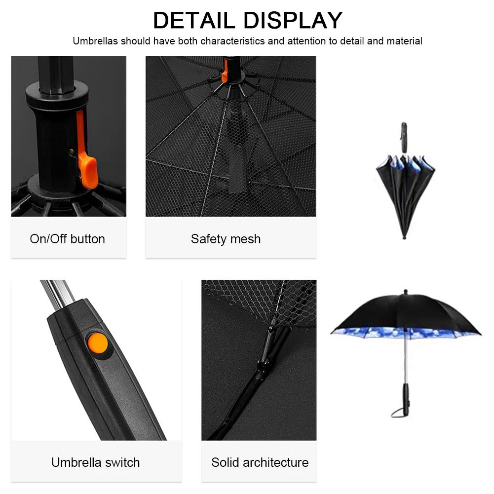 Portable Cooling Umbrellas With Fan Sprayers UV Protection Waterproof Multi-Function High-density Umbrellas For Beach Outdoor