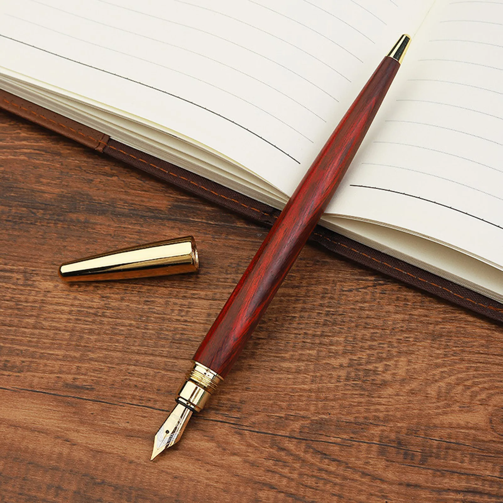 Elegant Sandalwood Vintage Writing Pen - 0.5mm Office & School Stationery