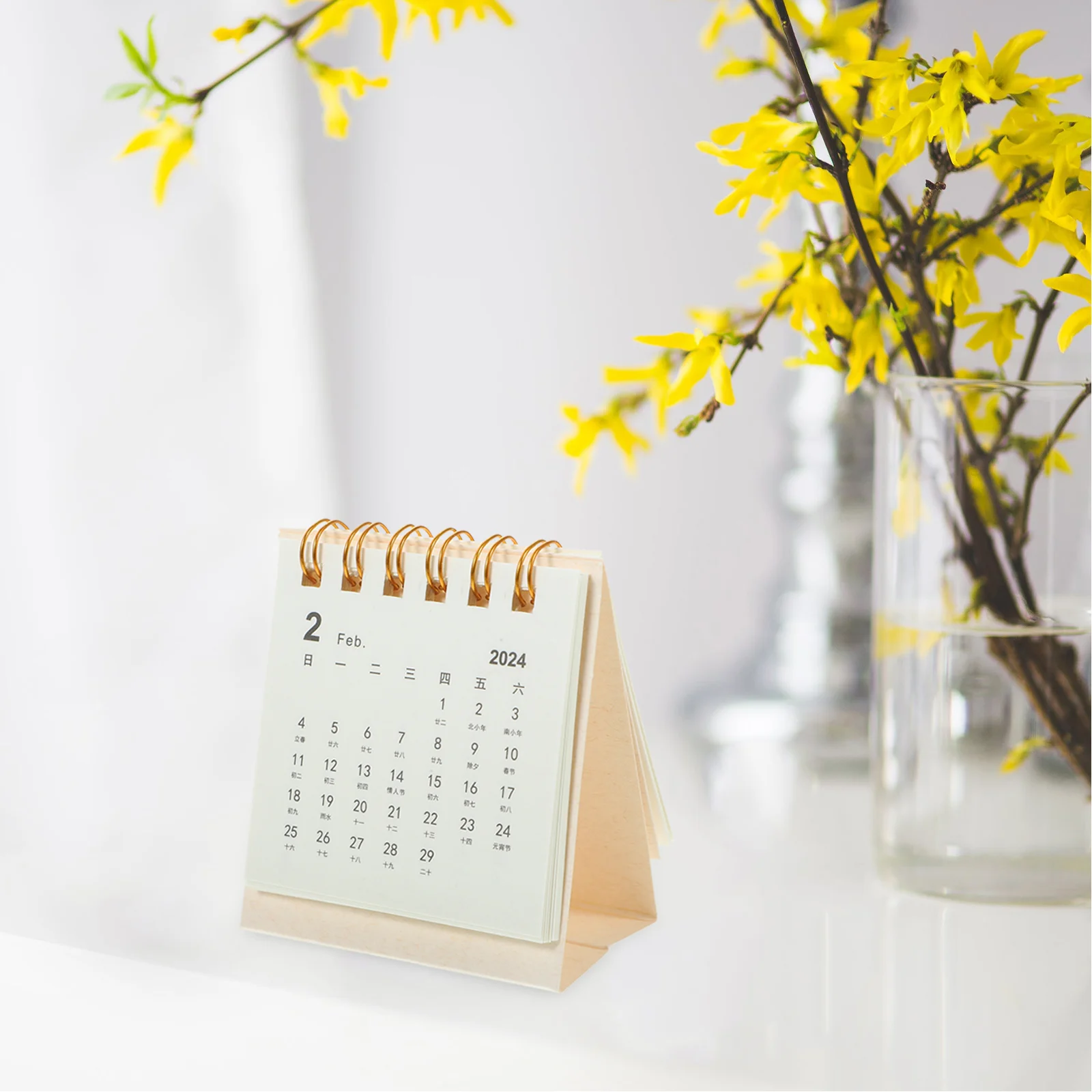 Mini Desktop Calendar Portable Creative Memo Home Office Decoration Small Standing Flip Desktop Calendar Monthly Planner