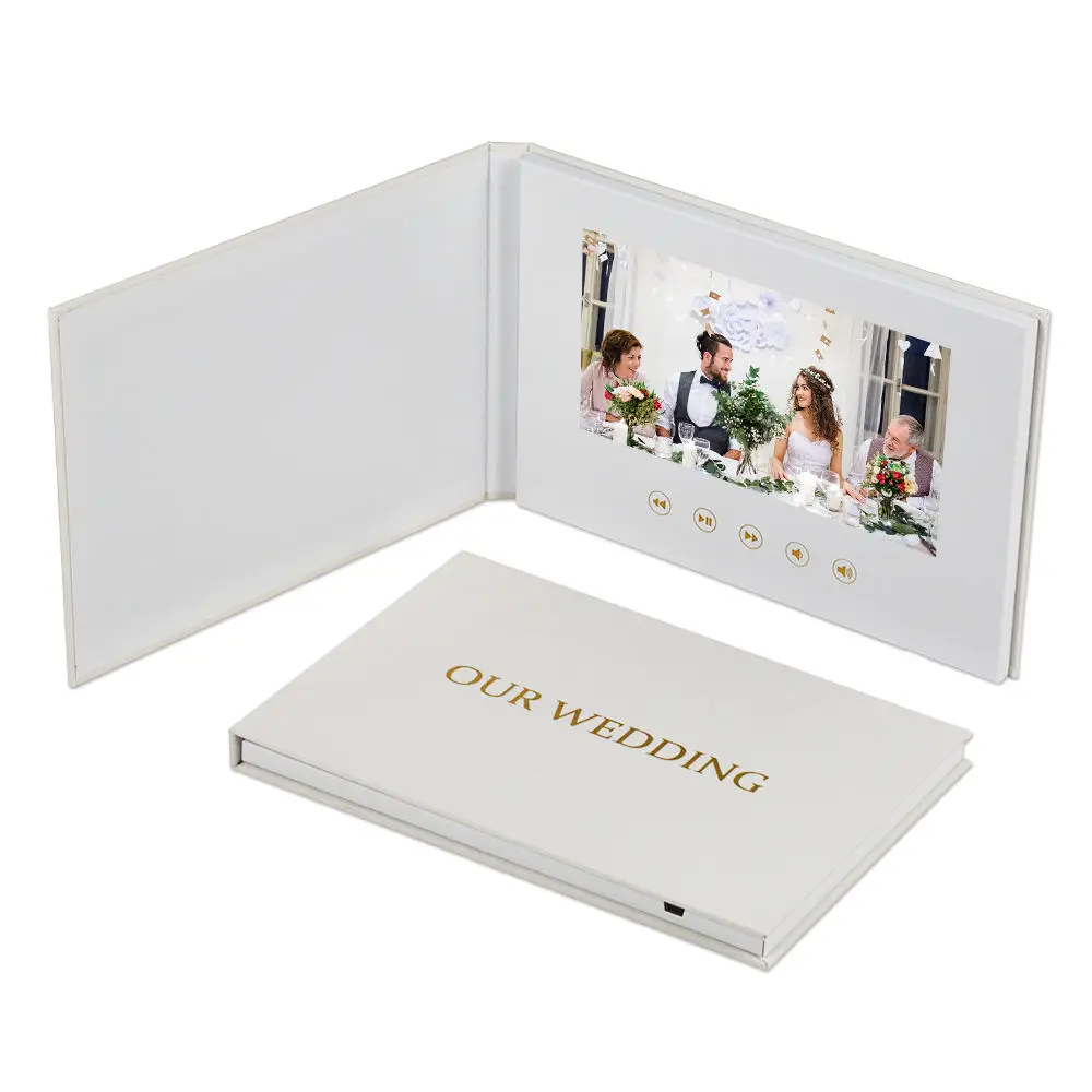Inch Video Greeting Card Luxury Linen Bound Video Book Videos