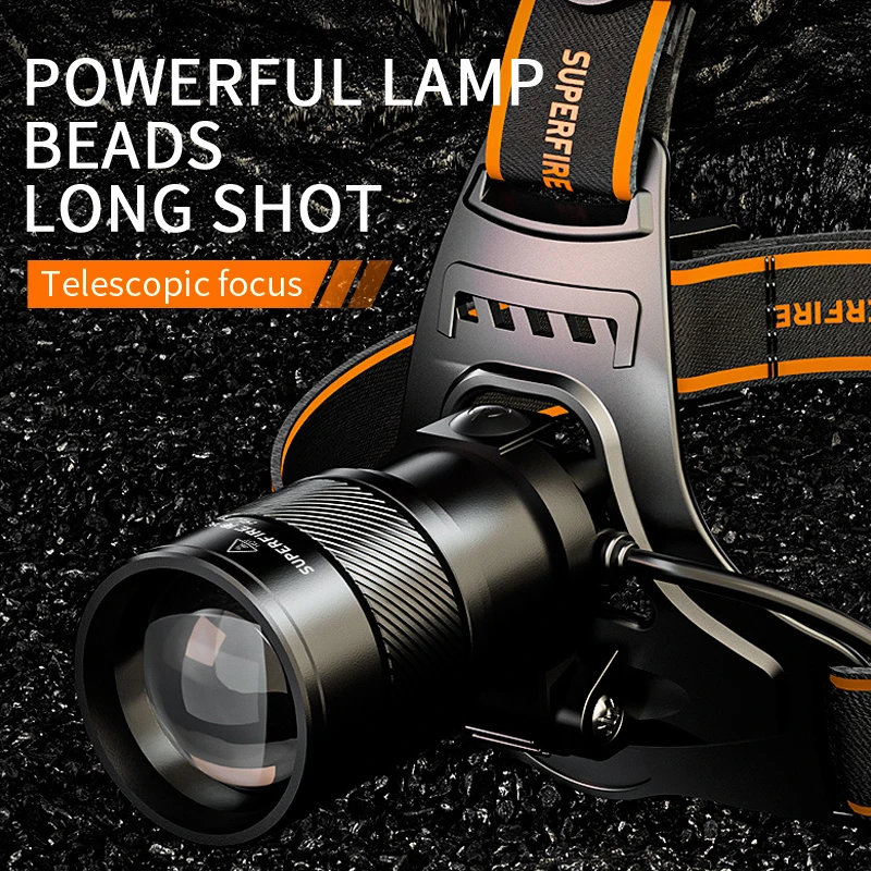 Фонарь налобный SUPERFIRE HL71 с зумом