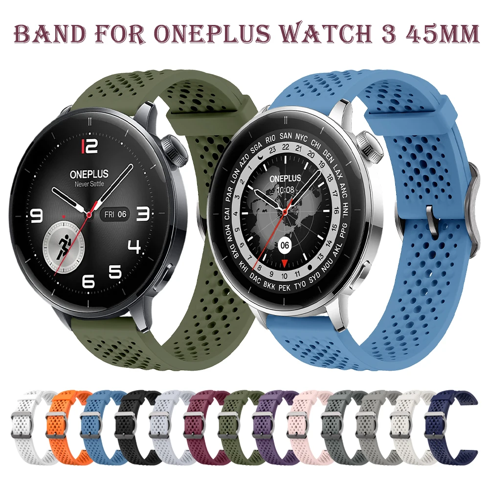 18mm Breathable Silicone Wristband Replacement Band