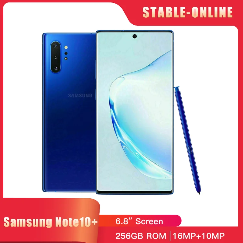 

Samsung Galaxy Note 10 Plus 10+ 6.8" N975U1 N975F 12GB RAM 256GB Snapdragon 855 Octa-core Original Unlocked Phone NOTE10PLUS