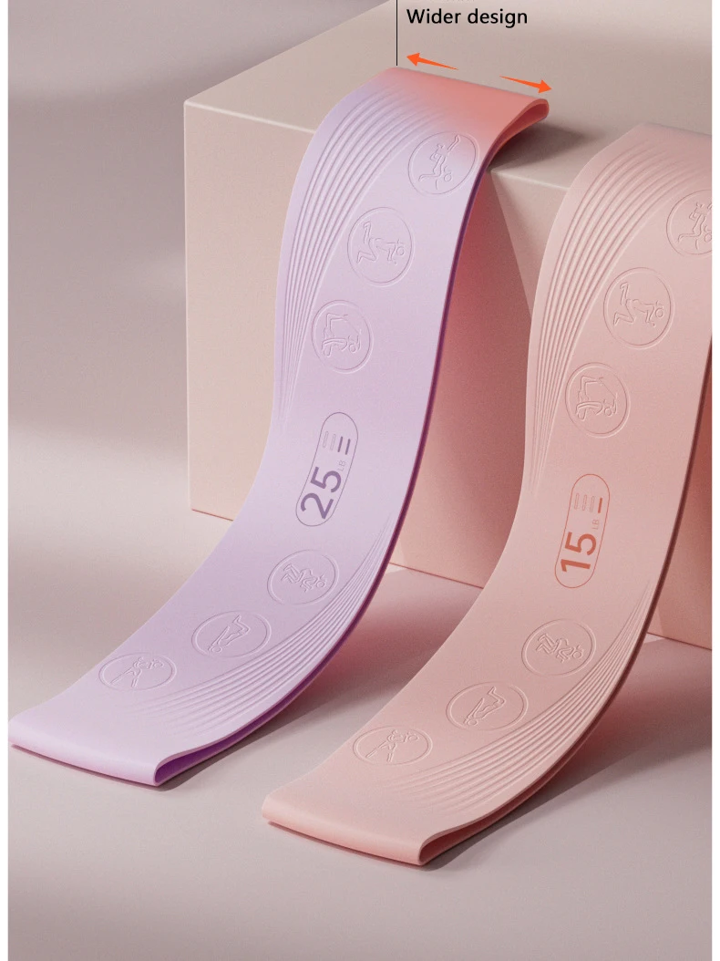 Yoga Resistance Band Silicone Elastic Band Resistance Circle Fitness Squat Strength Training Peach Buttocks Hip Curling