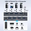 USB3.0 Switcher KVM Shared Controller Adapter 5Gbps Rate Support Power Free Operation Fit Computer Mouse Keyboard USB Devices 2