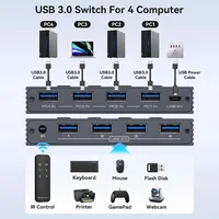 USB3.0 Switcher KVM Shared Controller Adapter 5Gbps Rate Support Power Free Operation Fit Computer Mouse Keyboard USB Devices 2