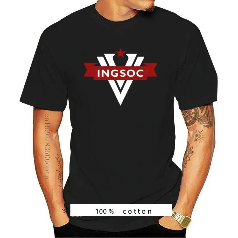 New George Orwell 1984 Ispirato Ingsoc Graphic Maglietta 100% Cotone Di Alta Qualità Maglietta Di Abbigliamento Di Marca