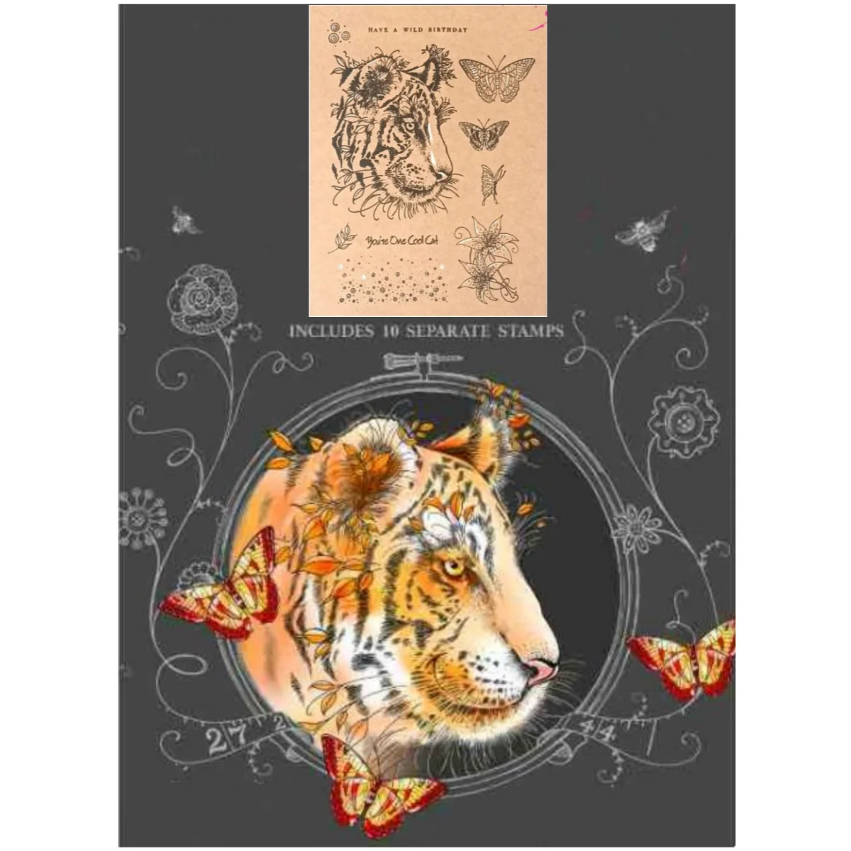 

Tiger Metal Cutting Dies Clear Stamps 2024 New Cut Scrapbook Craft Decoration Embossing Template DIY Greeting Card Handmade