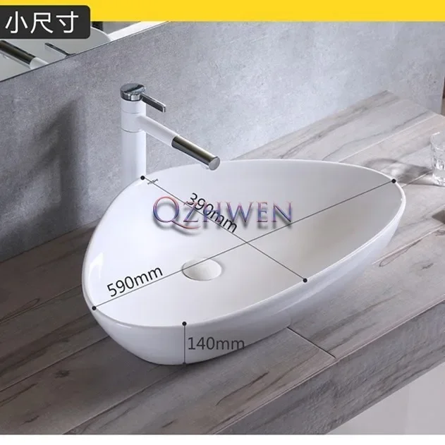 Triangle Bathroom Sink Modern Minimalist Home Toilet Ceramic Washbasin Hotel Washroom Countertop Art Basin 59X39X14cm