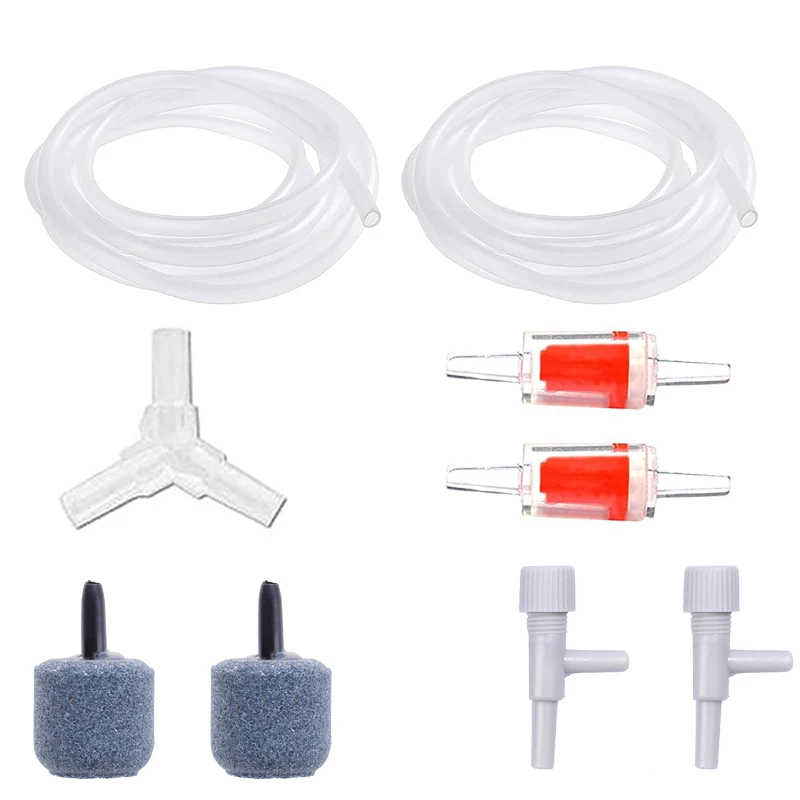 Aquarium Air Pump Accessories Kit Standard Clear Airline Tube Air Stone