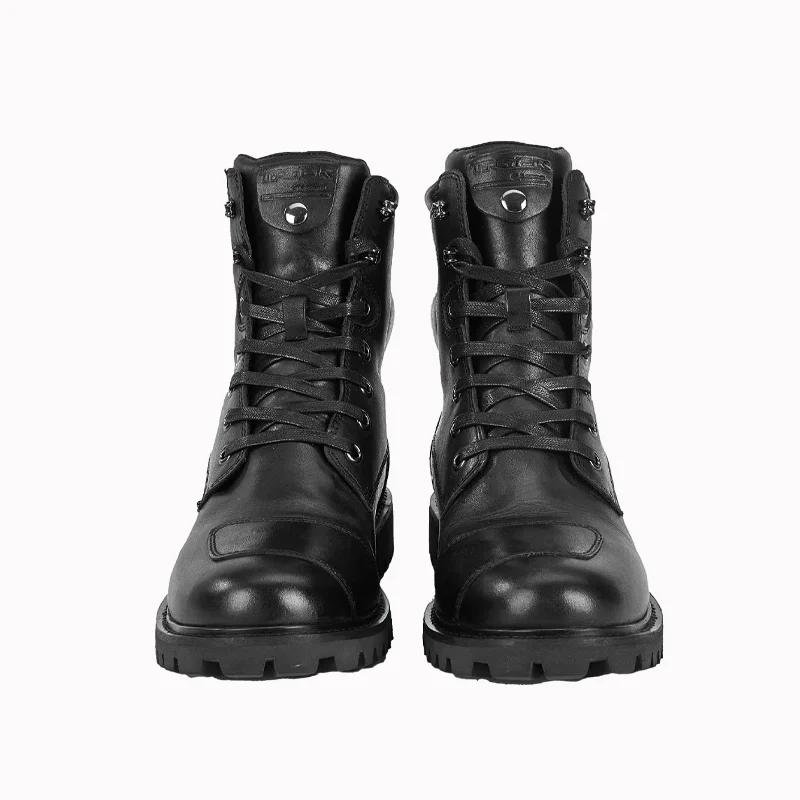 Brown Motorcycle Boots Men Women Motorcyclist Boots Breathable Cow Leather Moto Shoes Anti-slip Racing