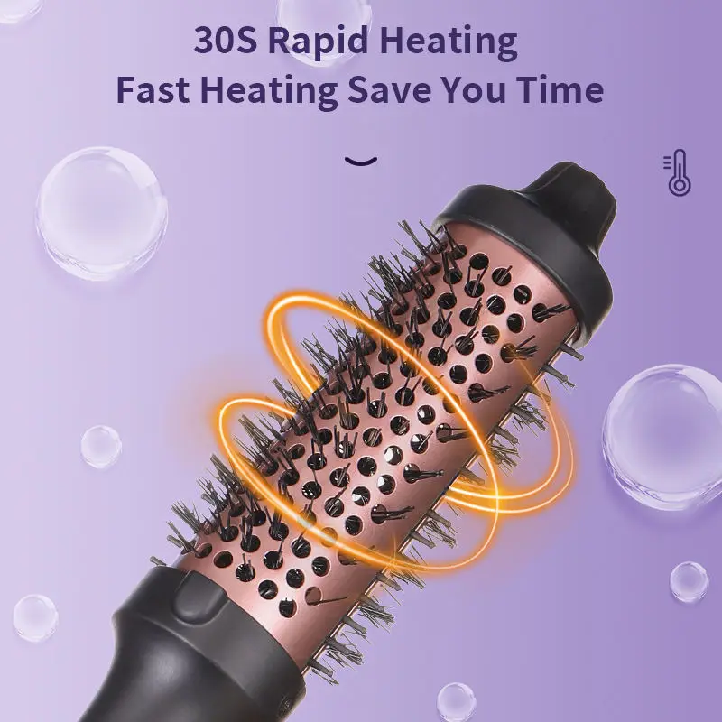New Design Electric Round Hair Brush Rotating Electric Hair Brush Ceramic Ionic Heat Curling Brush 3